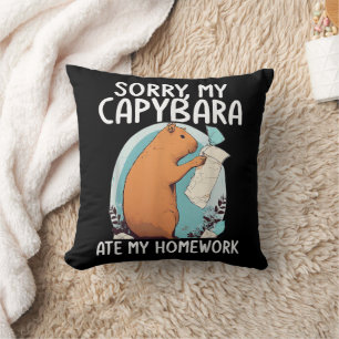 Sorry mijn capybara heeft mijn huiswerk opgegeten kussen