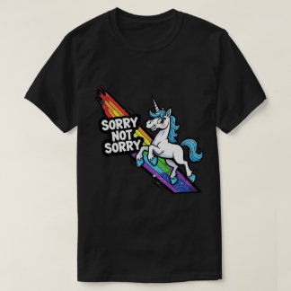 Sorry not Sorry Eenhoorn Donkere T-Shirt