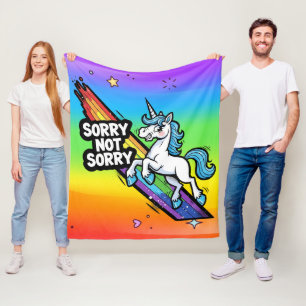Sorry Not Sorry Eenhoorn Fleece Dekbed Deken