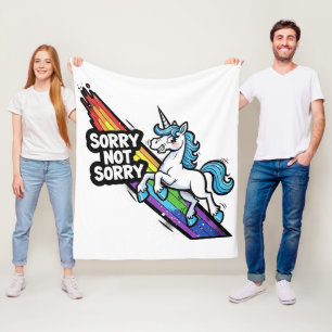 Sorry Not Sorry Eenhoorn Fleece Dekbed Deken