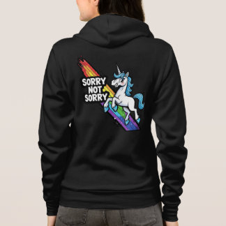 Sorry not Sorry Eenhoorn Volwassenen Ritssluiting Hoodie