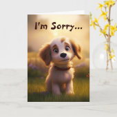 Sorry... Puppy Hondenogen Kaart (Gele Bloem)