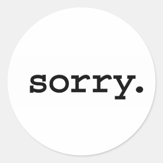 sorry. ronde sticker (Voorkant)