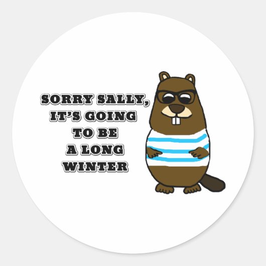 Sorry Sally, Long Winter Ronde Sticker (Voorkant)