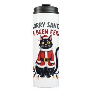 Sorry Santa, ik ben wild geweest Zwarte Katten Ker Thermosbeker