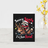 Sorry Santa ik ben wild wasbeer grappig kerstfeest Kaart (Gele Bloem)