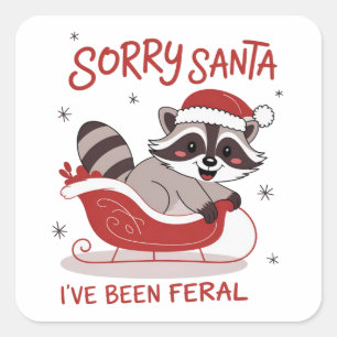 Sorry Sint, ik ben wild geweest Funny Kerstmis Vierkante Sticker