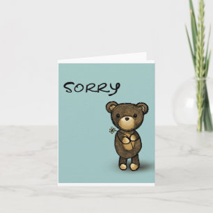Sorry Teddy Bear Apology Cute cartoon Sweet Kaart