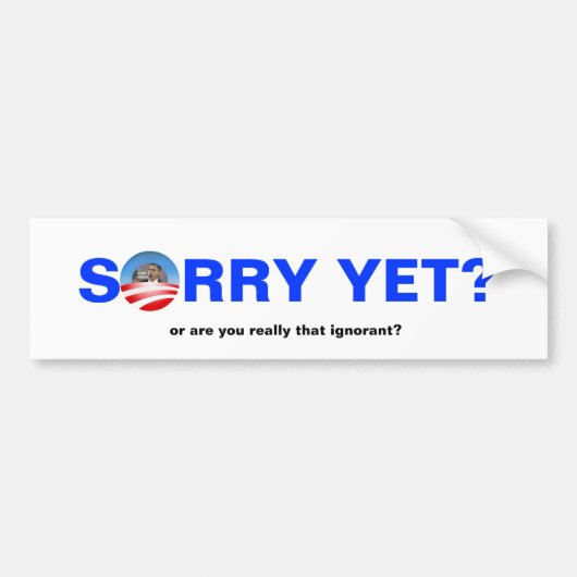 Sorry toch? bumpersticker (Voorkant)