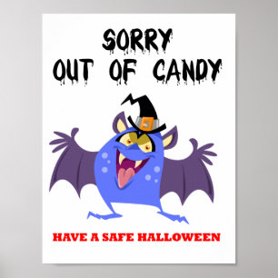 Sorry van de Halloween Snoep Blue Vampire Monster Poster