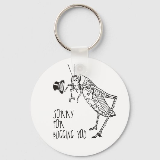 Sorry voor het afluisteren:  sprinkhaan / cricket sleutelhanger (Voorkant)