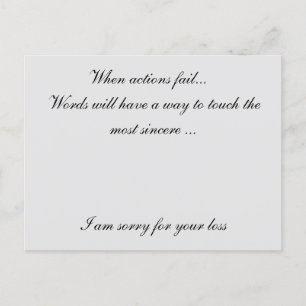 Sorry voor je verlies briefkaart