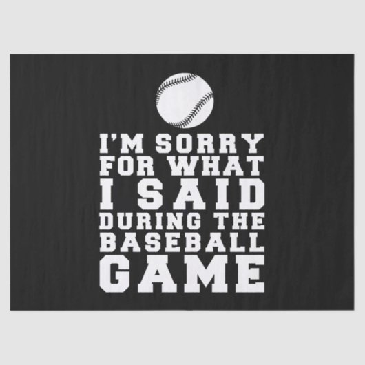 Sorry voor wat ik zei tijdens het honkbalspel tissuepapier (Voorkant)