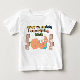 Sorry We Are Late Witte Baby T-shirt
