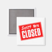 Sorry, we zijn gesloten magneet (Voorkant / Achterkant)