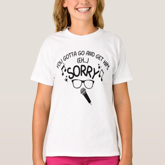 "Sorry" X-Factor Guy Lyrics Meme T-shirt (Voorkant)