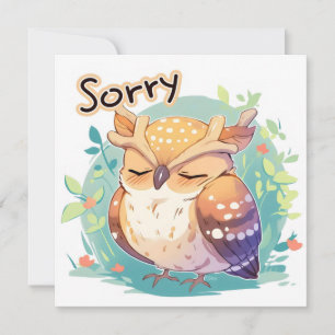 Sorry Zachte Uil Vogel Feestdagenkaart