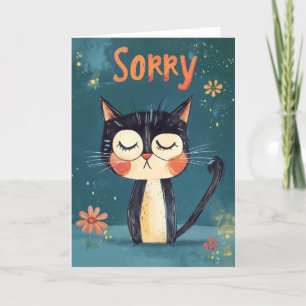 Sorry zwarte kat feestdagen kaart