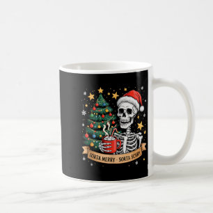 Sorta Merry Sorta Scary Retro Skelet Hete Chocolad Koffiemok