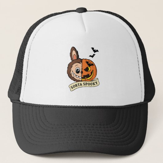 Sorta Spooky Halloween Cute Labubu Trucker Pet (Voorkant)