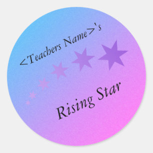 Sorteer voor de sterren roze paarse en blauw! ronde sticker