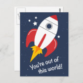 Sortez de ce monde Rocket cartes postales d'annive (Devant / Derrière)