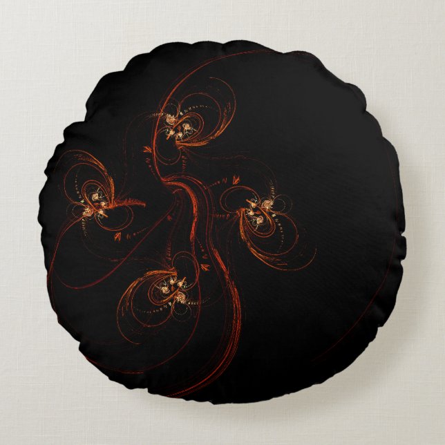 Sortez de l'art Abstrait sombre Coussin ronde (Devant)