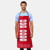 Sortez de mon tablier rouge de cuisine (Porté)
