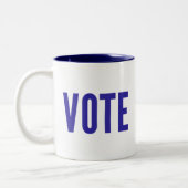 Sortez du vote : Mug à deux tons (bleu) (Gauche)