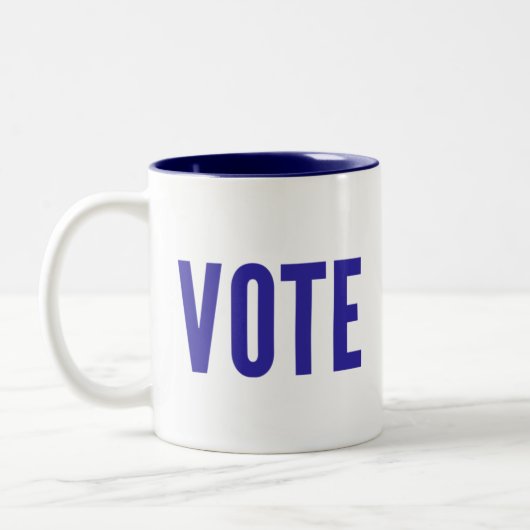 Sortez du vote : Mug à deux tons (bleu) (Gauche)