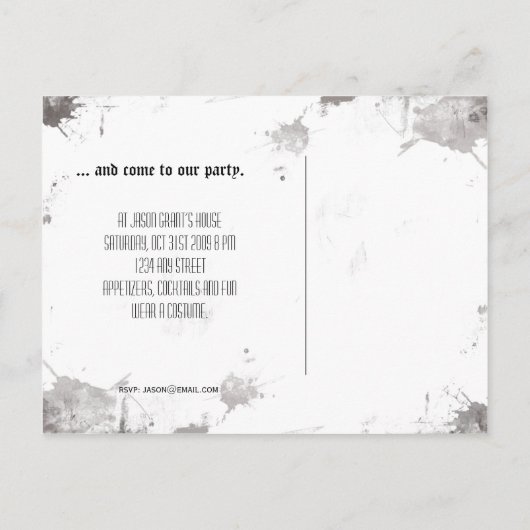 Sortez ! Invitation EVP Postcard Halloween (Dos)