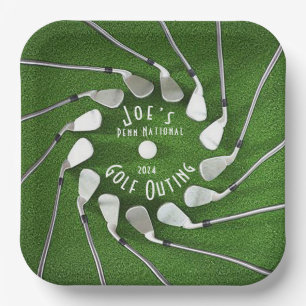 Sortie de golf assiette en papier carrée