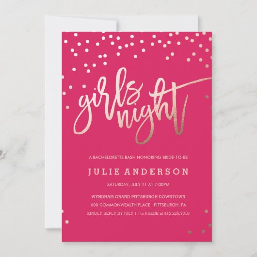 SORTIE DES FILLES // BACHELORETTE Invitation PARTI (Devant)