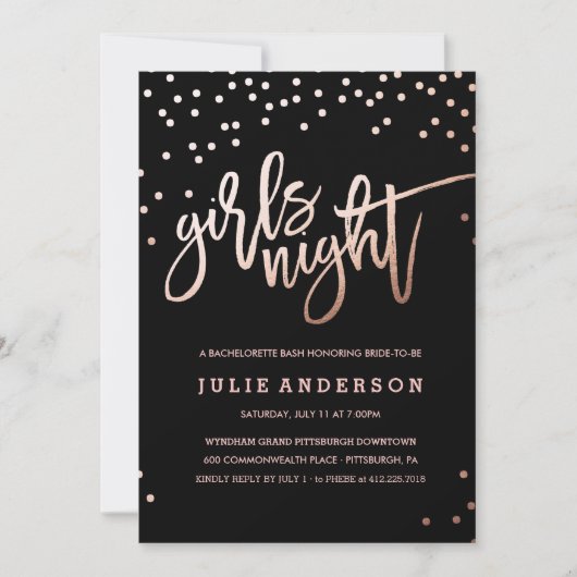 SORTIE DES FILLES // BACHELORETTE Invitation PARTI (Devant)