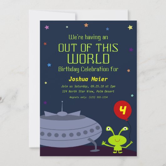 Sortir de ce monde, Invitations d'anniversaire (Devant)