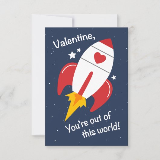 Sortir de ce monde Rocket Valentine Invitation ou  (Devant)
