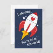 Sortir de ce monde Rocket Valentine Invitation ou  (Devant / Derrière)