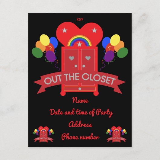 Sortir Gay Party Fête Invitation (Dos)