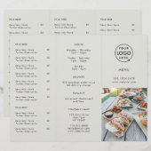 Sortir | Menu photo du logo gris du restaurant (Devant / Derrière)