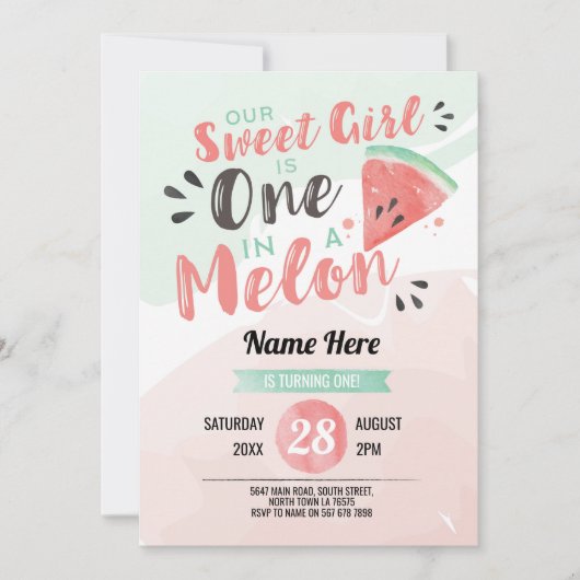 Sortir Sweet Girl One 1st Melon Premier Invitation (Devant)