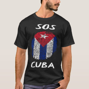 SOS Cuba Cubaans DNA Cuba Libre Vrijheid & Libert T-shirt