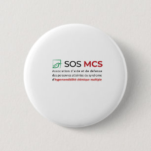 SOS MCS-logo + tekst Ronde Button 5,7 Cm