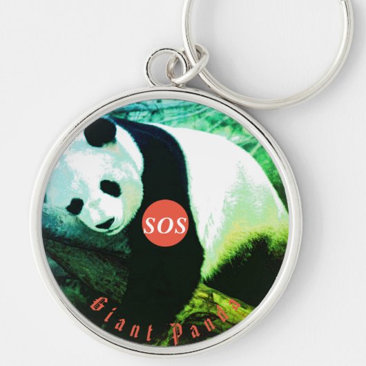 SOS Panda géant Porte-clés rond premium - grand (Devant)