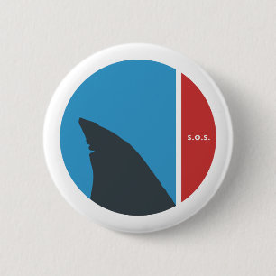 SOS sparen onze zeeen onze haaiencirkels Ronde Button 5,7 Cm