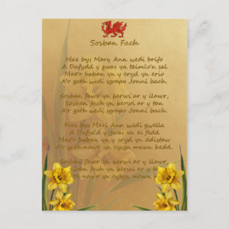 Sosban Fach Welsh Song Briefkaart