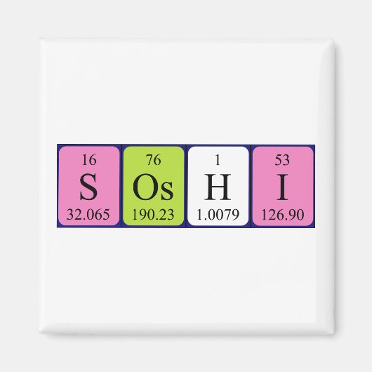 Soshi periodiek table name magnet magneet (Voorkant)