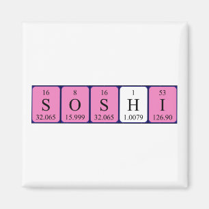 Soshi periodiek table name magnet magneet