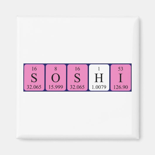 Soshi periodiek table name magnet magneet (Voorkant)