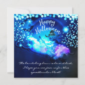 Soucieuse Sorcière Volante Invitation de la fête d (Dos)