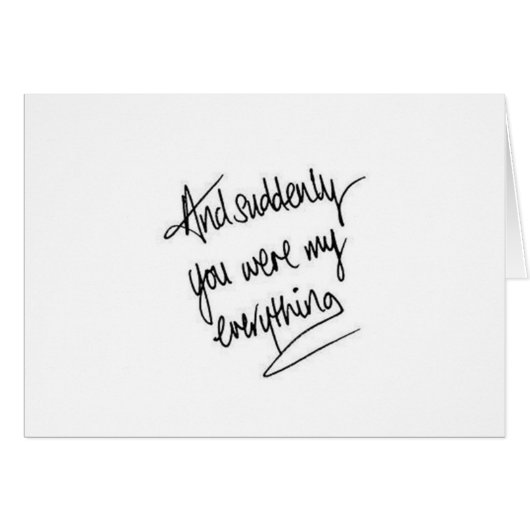 SOUDAIN, TU ÉTAIS TOUT MON HEUREUX. (Devant horizontal)